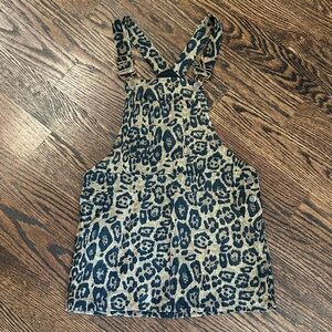 Joe's Jeans Corduroy Overall Dress Leopard, Size Medium/8-10 (141B)